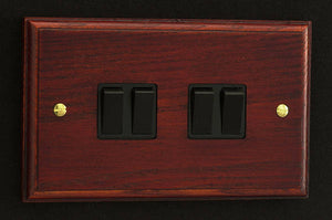 Varilight XK9MB - 4-Gang 10A 1- or 2-Way Rocker Switch (Twin Plate)