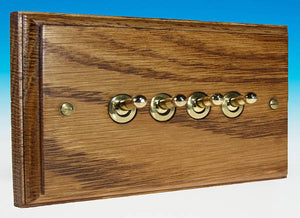 Varilight XKT9MO - 4-Gang 10A 1- or 2-Way Toggle Switch (Twin Plate)