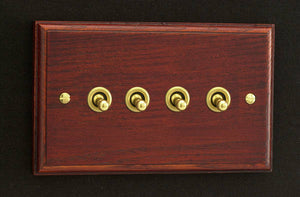 Varilight XKT9M - 4-Gang 10A 1- or 2-Way Toggle Switch (Twin Plate)