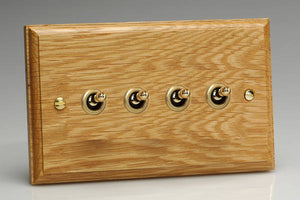 Varilight XKT9O - 4-Gang 10A 1- or 2-Way Toggle Switch (Twin Plate)