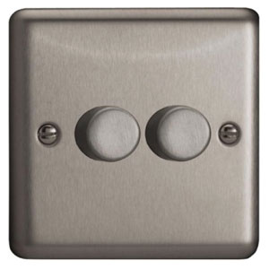 2 x 250W 2-Way LED Dimmer Switch Matt Chrome JSP252  Other - The Lamp Company