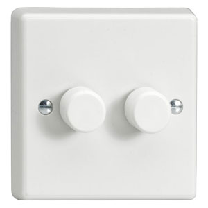 2 x 250W 2-Way LED Dimmer Switch White JQP252W  Other - The Lamp Company