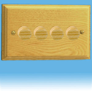 Varilight HK44A - 4-Gang 2-Way Push-On/Off Rotary Dimmer 4 x 40-250W (Twin Plate)