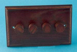 Varilight HK44M - 4-Gang 2-Way Push-On/Off Rotary Dimmer 4 x 40-250W (Twin Plate)