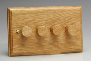 Varilight HK44O - 4-Gang 2-Way Push-On/Off Rotary Dimmer 4 x 40-250W (Twin Plate)