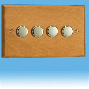 Varilight HK44BE - 4-Gang 2-Way Push-On/Off Rotary Dimmer 4 x 40-250W (Twin Plate)