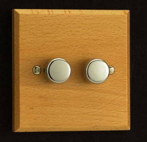 Varilight JK2BE - 2-Gang 2-Way Push-On/Off Rotary LED Dimmer 2 x 0-120W (1-10 LEDs)