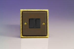 Varilight XA2B - 2-Gang 10A 1- or 2-Way Rocker Switch