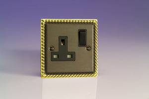 Varilight XA4B - 1-Gang 13A Double Pole Switched Socket 