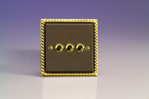 Varilight XAT3 - 3-Gang 10A 1- or 2-Way Toggle Switch