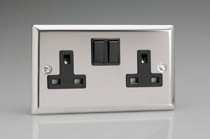 Varilight XC5B - 2-Gang 13A Double Pole Switched Socket
