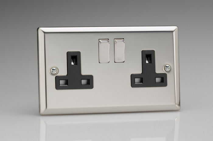 Varilight XC5DB - 2-Gang 13A Double Pole Switched Socket