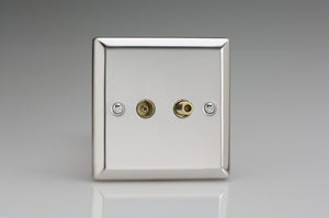 Varilight XC88S - 2-Gang TV Socket, Co-axial + F-Type Satellite