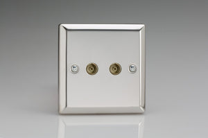Varilight XC88 - 2-Gang TV Socket, Co-Axial 