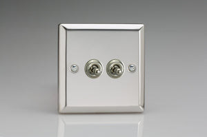 Varilight XCT2 - 2-Gang 10A 1- or 2-Way Toggle Switch