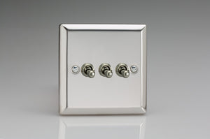 Varilight XCT3 - 3-Gang 10A 1- or 2-Way Toggle Switch