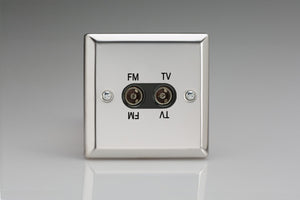 Varilight XCTVFMB - 2-Gang Diplex Socket, TV/FM