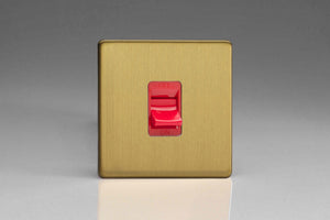 Varilight XDB45SS - 45A Cooker Switch (Single Plate, Red Rocker)