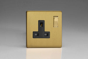 Varilight XDB4BS - 1-Gang 13A Double Pole Switched Socket with Metal Rockers