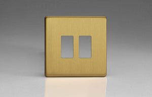 Varilight XDBPGY2S - 2-Gang Screwless PowerGrid Plate including Yoke (Single Plate)