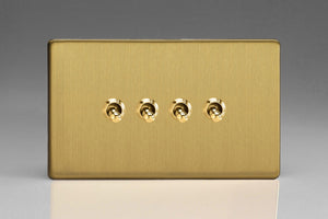 Varilight XDBT9S - 4-Gang 10A 1- or 2-Way Toggle Switch (Twin Plate)