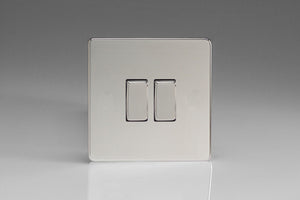 Varilight XDC2S - 2-Gang 10A 1- or 2-Way Rocker Switch