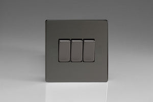 Varilight XDI3S - 3-Gang 10A 1- or 2-Way Rocker Switch