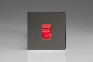 Varilight XDI45SS - 45A Cooker Switch (Single Plate, Red Rocker)
