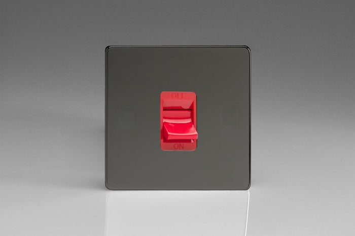 Varilight XDI45SS - 45A Cooker Switch (Single Plate, Red Rocker)