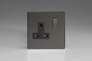 Varilight XDI4BS - 1-Gang 13A Double Pole Switched Socket with Metal Rockers