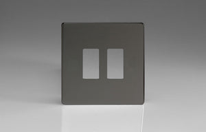 Varilight XDIPGY2S - 2-Gang Screwless PowerGrid Plate including Yoke (Single Plate)