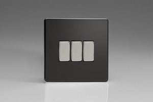 Varilight XDL3S - 3-Gang 10A 1- or 2-Way Rocker Switch