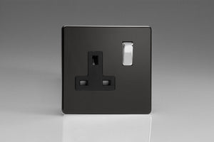 Varilight XDL4BS - 1-Gang 13A Double Pole Switched Socket with Metal Rockers