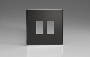 Varilight XDLPGY2S - 2-Gang Screwless PowerGrid Plate including Yoke (Single Plate)