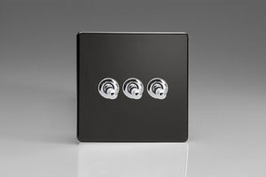 Varilight XDLT3S - 3-Gang 10A 1- or 2-Way Toggle Switch