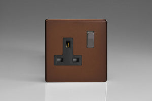 Varilight XDM4BS - 1-Gang 13A Double Pole Switched Socket with Metal Rockers