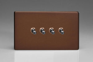Varilight XDMT9S - 4-Gang 10A 1- or 2-Way Toggle Switch (Twin Plate)