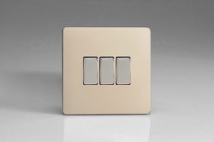 Varilight XDN3S - 3-Gang 10A 1- or 2-Way Rocker Switch