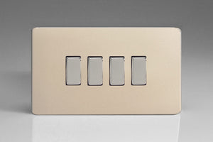 Varilight XDN9S - 4-Gang 10A 1- or 2-Way Rocker Switch (Twin Plate)