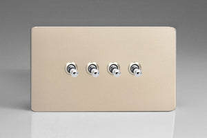 Varilight XDNT9S - 4-Gang 10A 1- or 2-Way Toggle Switch (Twin Plate)