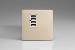 Varilight XDNU4WS - 4 Gang 5V DC 4800mA USB Charging Port (Single Plate)