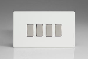 Varilight XDQ9S - 4-Gang 10A 1- or 2-Way Rocker Switch (Twin Plate)