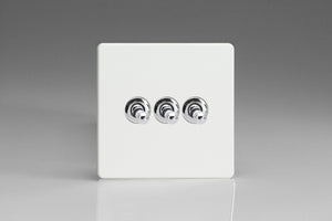 Varilight XDQT3S - 3-Gang 10A 1- or 2-Way Toggle Switch