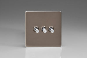 Varilight XDRT3S - 3-Gang 10A 1- or 2-Way Toggle Switch