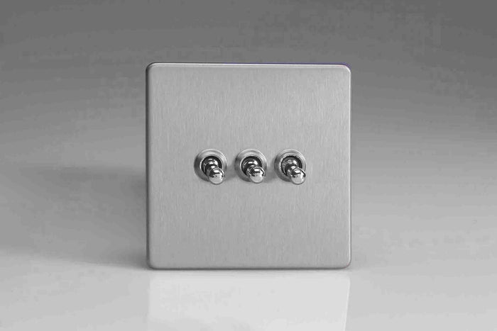 Varilight XDST3S - 3-Gang 10A 1- or 2-Way Toggle Switch
