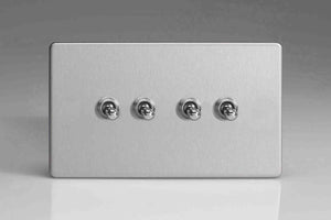 Varilight XDST9S - 4-Gang 10A 1- or 2-Way Toggle Switch (Twin Plate)