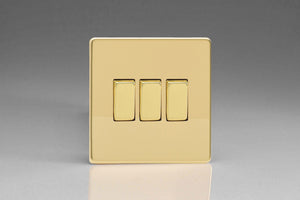 Varilight XDV3S - 3-Gang 10A 1- or 2-Way Rocker Switch