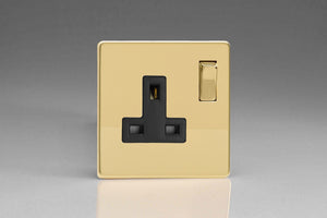 Varilight XDV4BS - 1-Gang 13A Double Pole Switched Socket with Metal Rockers