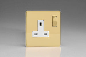 Varilight XDV4WS - 1-Gang 13A Double Pole Switched Socket with Metal Rockers