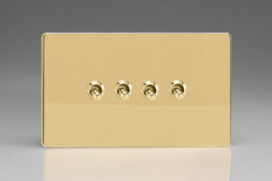 Varilight XDVT9S - 4-Gang 10A 1- or 2-Way Toggle Switch (Twin Plate)